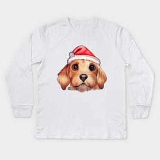 Funny Christmas Dog Kids Long Sleeve T-Shirt